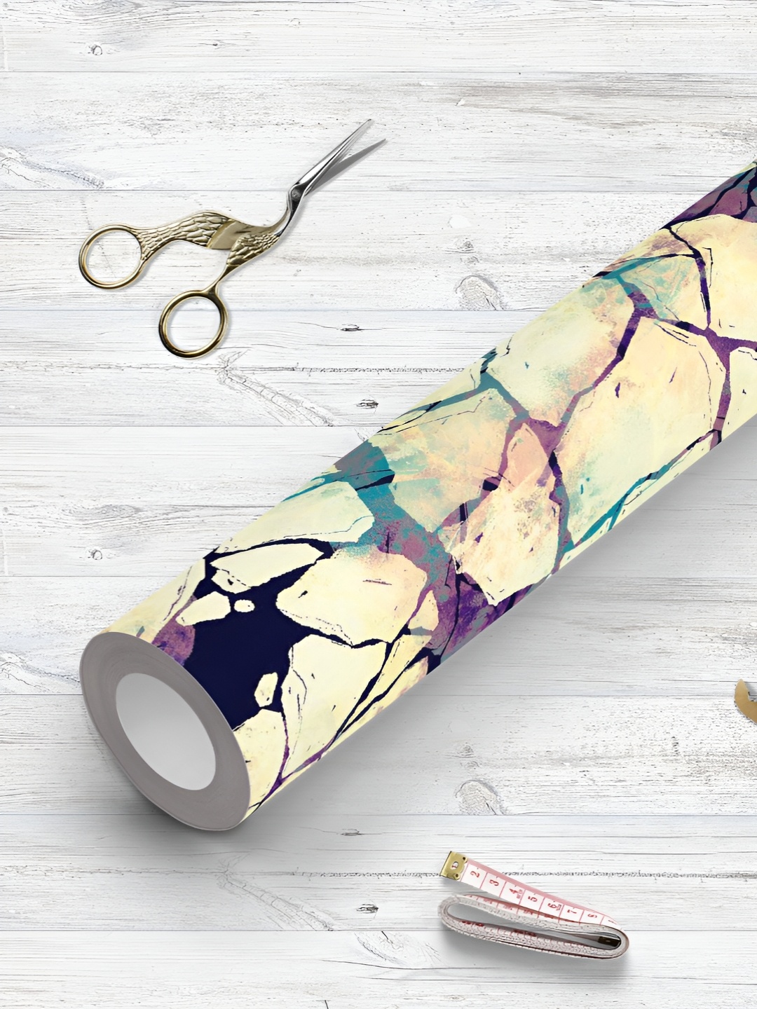 

ArtzFolio Blue & Yellow Abstract Printed UV Resistant Wallpaper