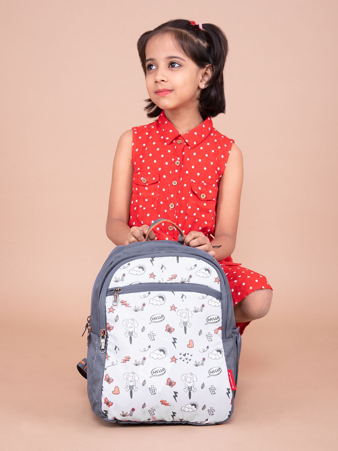 

COSMUS Kids Graphic Printed Backpack, Grey
