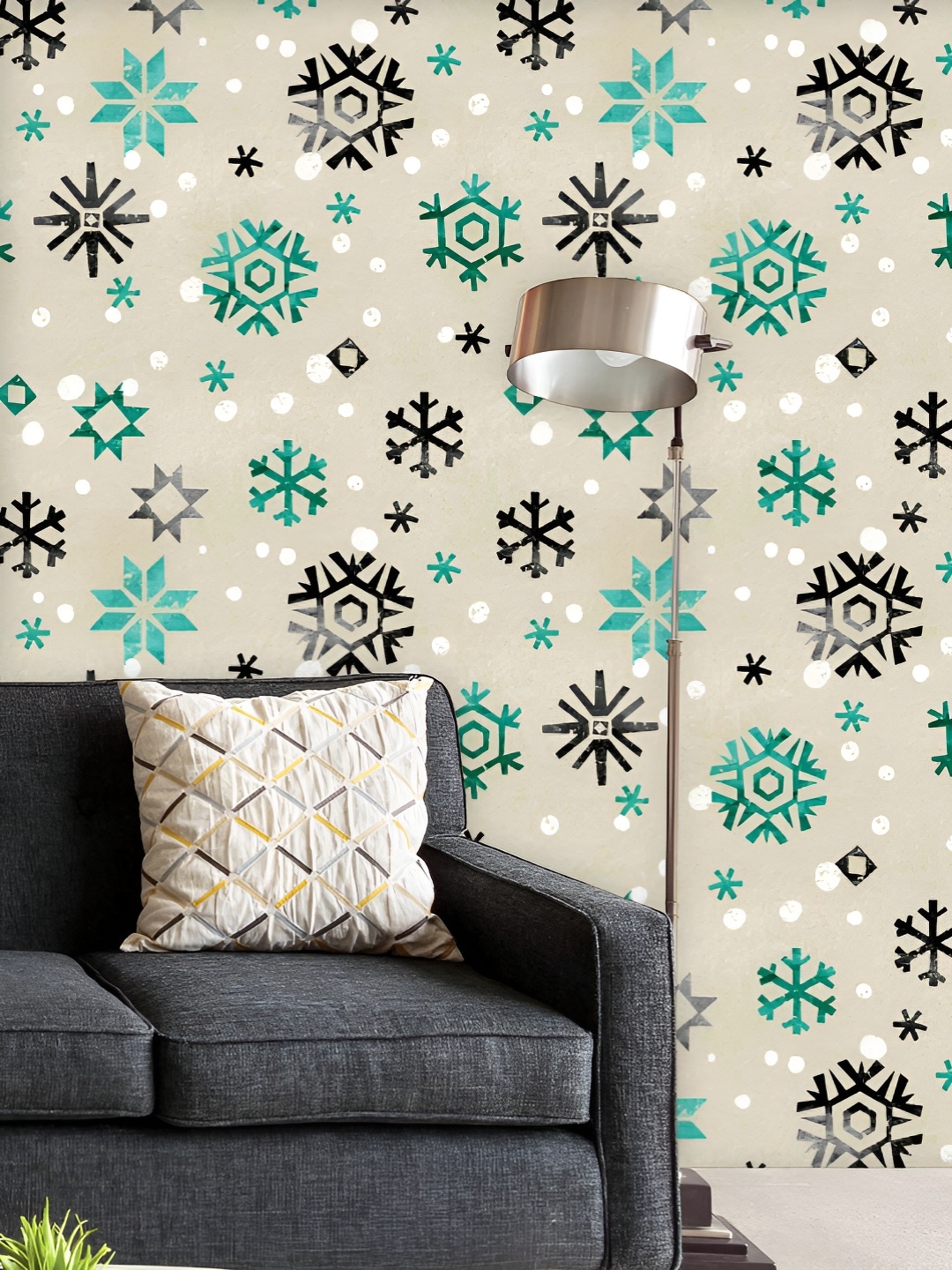 

ArtzFolio Printed UV-Resistant Anti-Bacterial Winter Christmas Pattern Peel & Stick Wallpaper, Multi