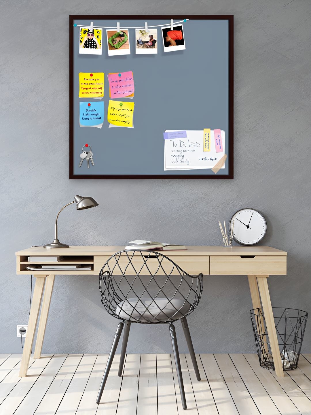 

ArtzFolio Wooden Notice Pin Board, Grey