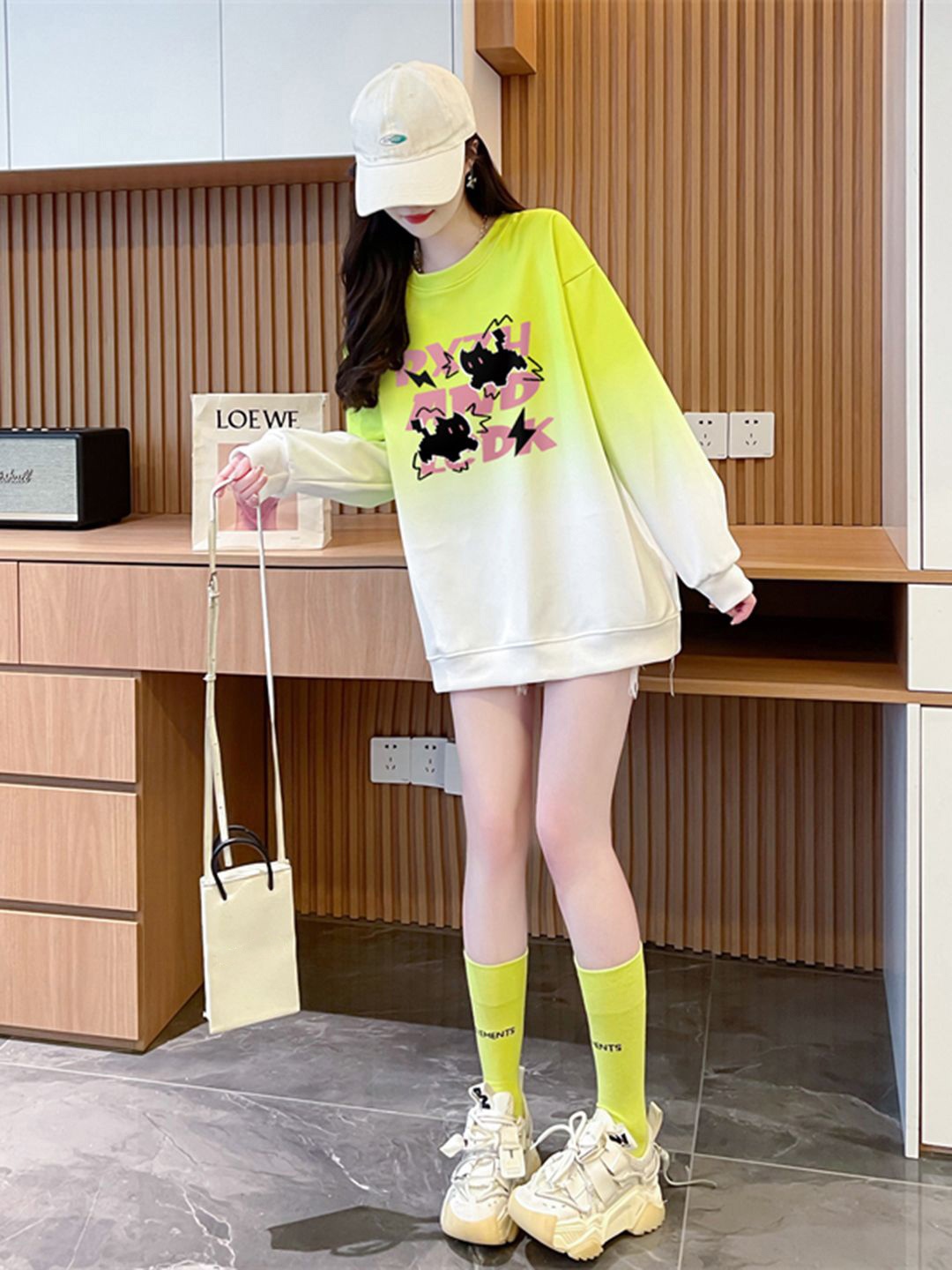 

JC Mode Women Printed Round Neck Pullover Sweatshirt, Green