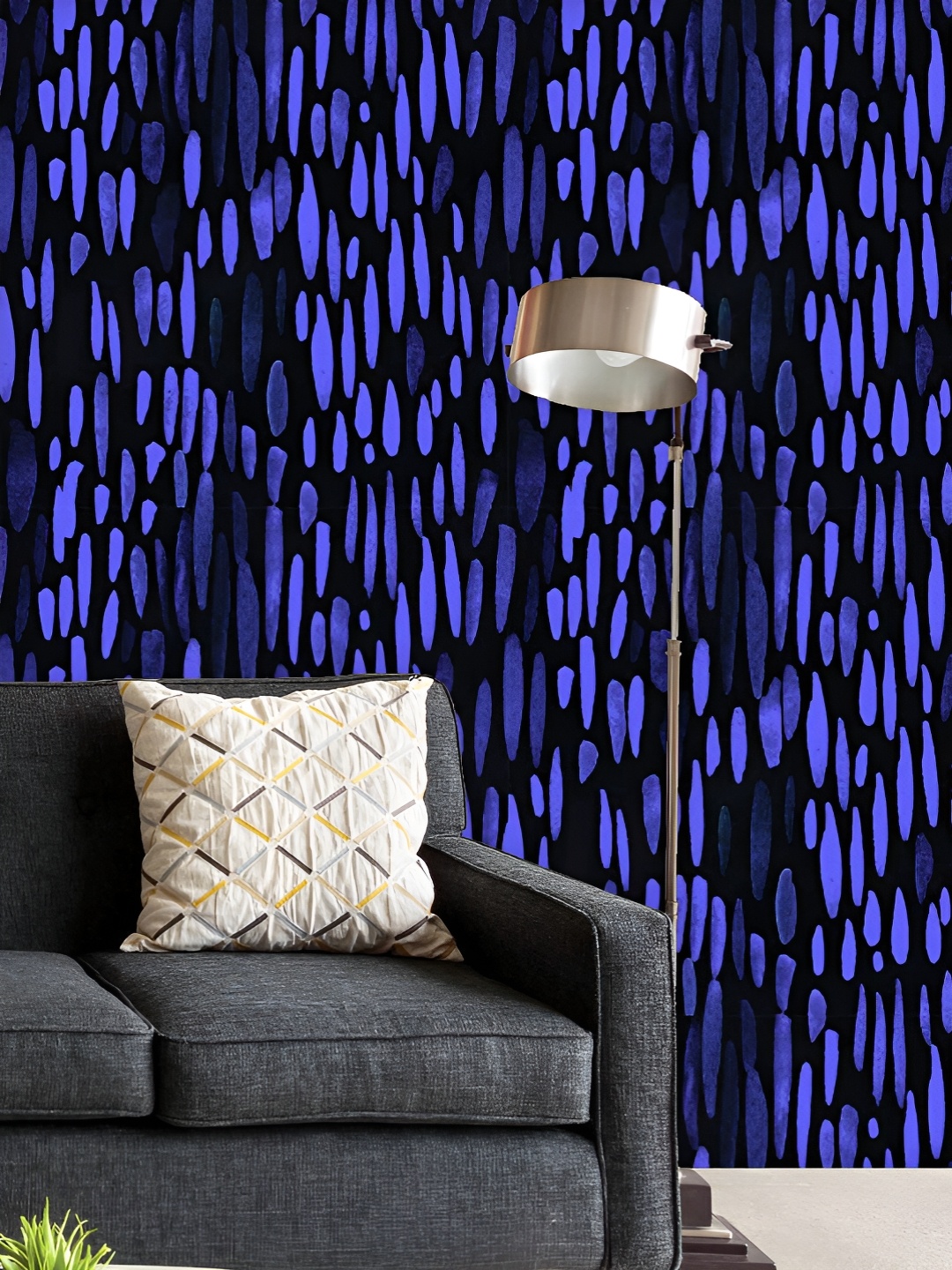 

ArtzFolio Printed UV-Resistant Anti-Bacterial Blue Paint Strokes Peel & Stick Wallpaper, Multi