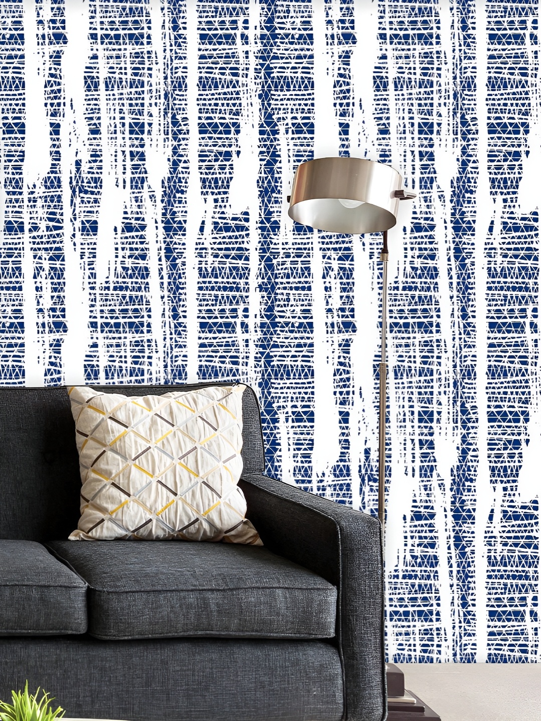 

ArtzFolio Printed UV-Resistant Anti-Bacterial Abstract Indigo Tie Dye Batik Peel & Stick Wallpaper, Multi