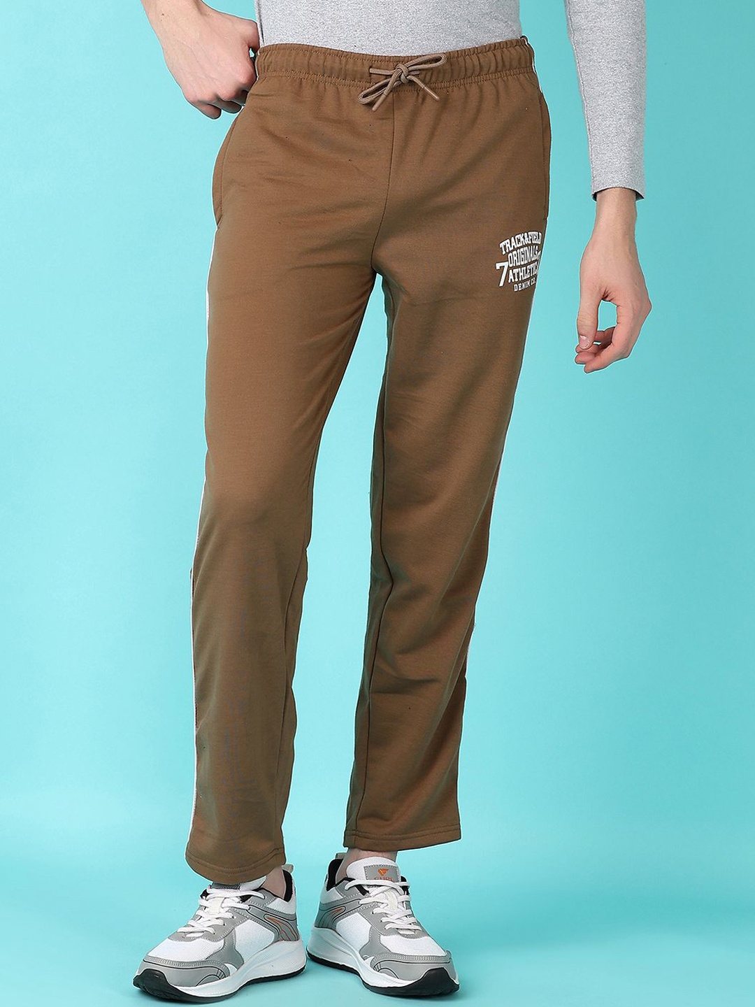 

V-Mart Men Mid-Rise Track Pants, Brown