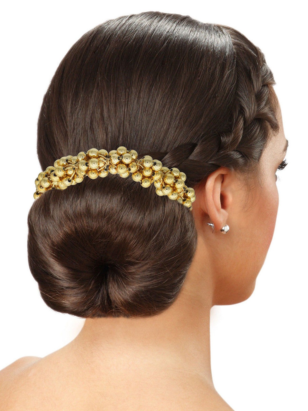 

MEMOIR Juda Gold-Plated Fresh Water Golden Pearl Bun Hair Accessory