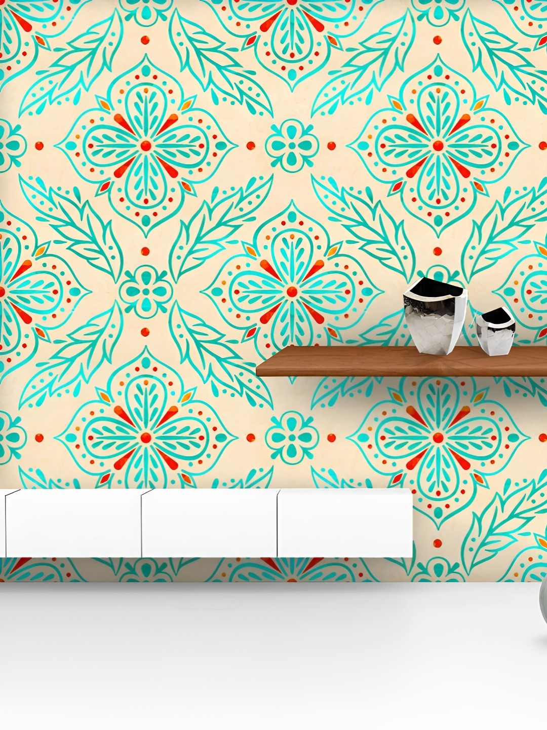 

ArtzFolio Printed UV-Resistant Anti-Bacterial Hand Illustrated Pattern Peel & Stick Wallpaper, Multi