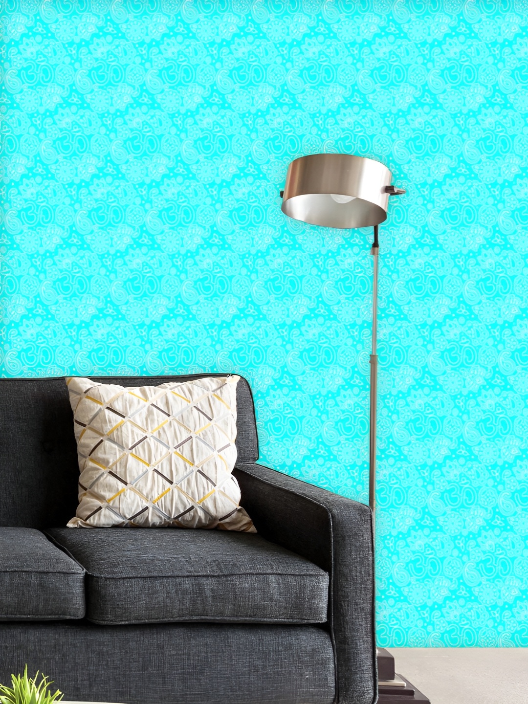 

ArtzFolio Printed UV-Resistant Anti-Bacterial Hindu Om Aum Boho Paisley Peel & Stick Wallpaper, Multi