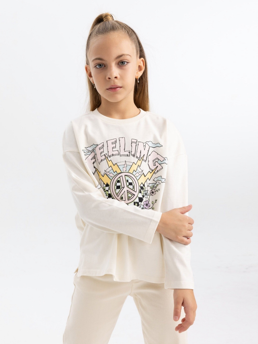 

DeFacto Girls Typography Printed T-shirt, Na