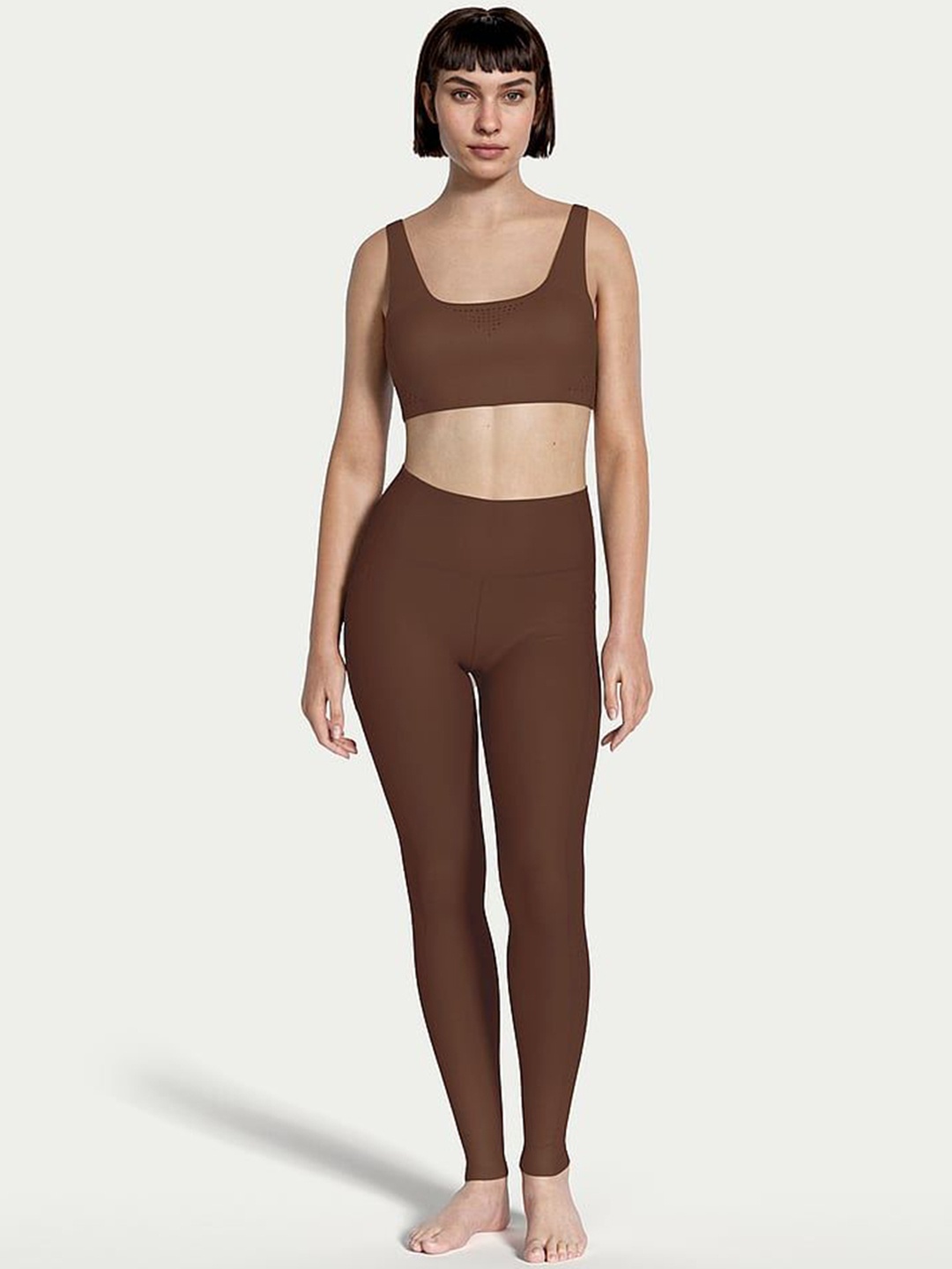 

Victoria's Secret Women High-Rise Ankle-Length Pocket Tights, Brown