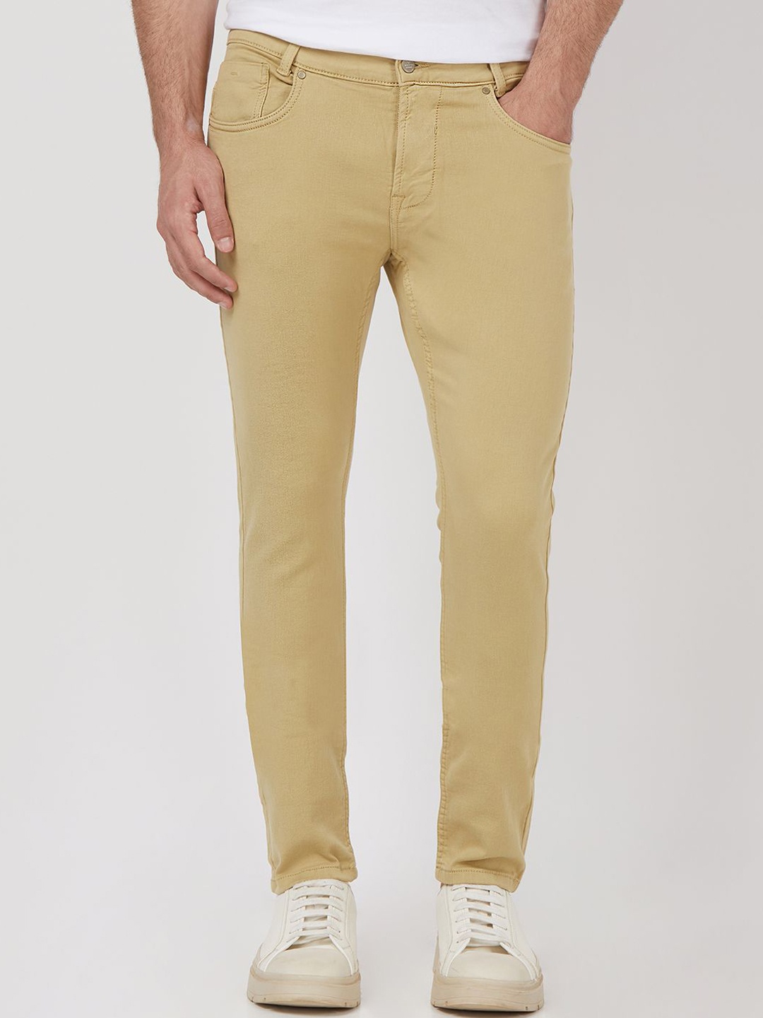 

Mufti Men Cotton Skinny Fit Stretchable Jeans, Green