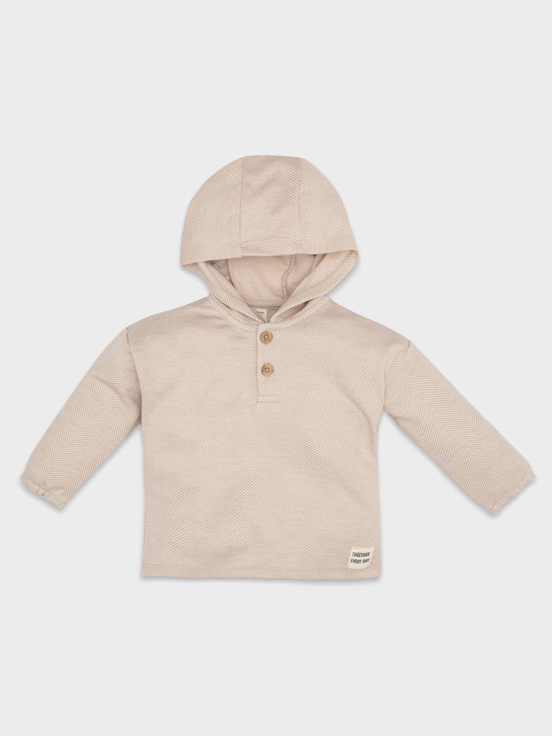 

DeFacto Boys Hooded Neck Pullover, Beige