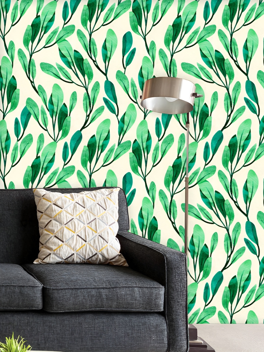 

ArtzFolio Printed UV-Resistant Anti-Bacterial Green Leaves Peel & Stick Wallpaper, Multi