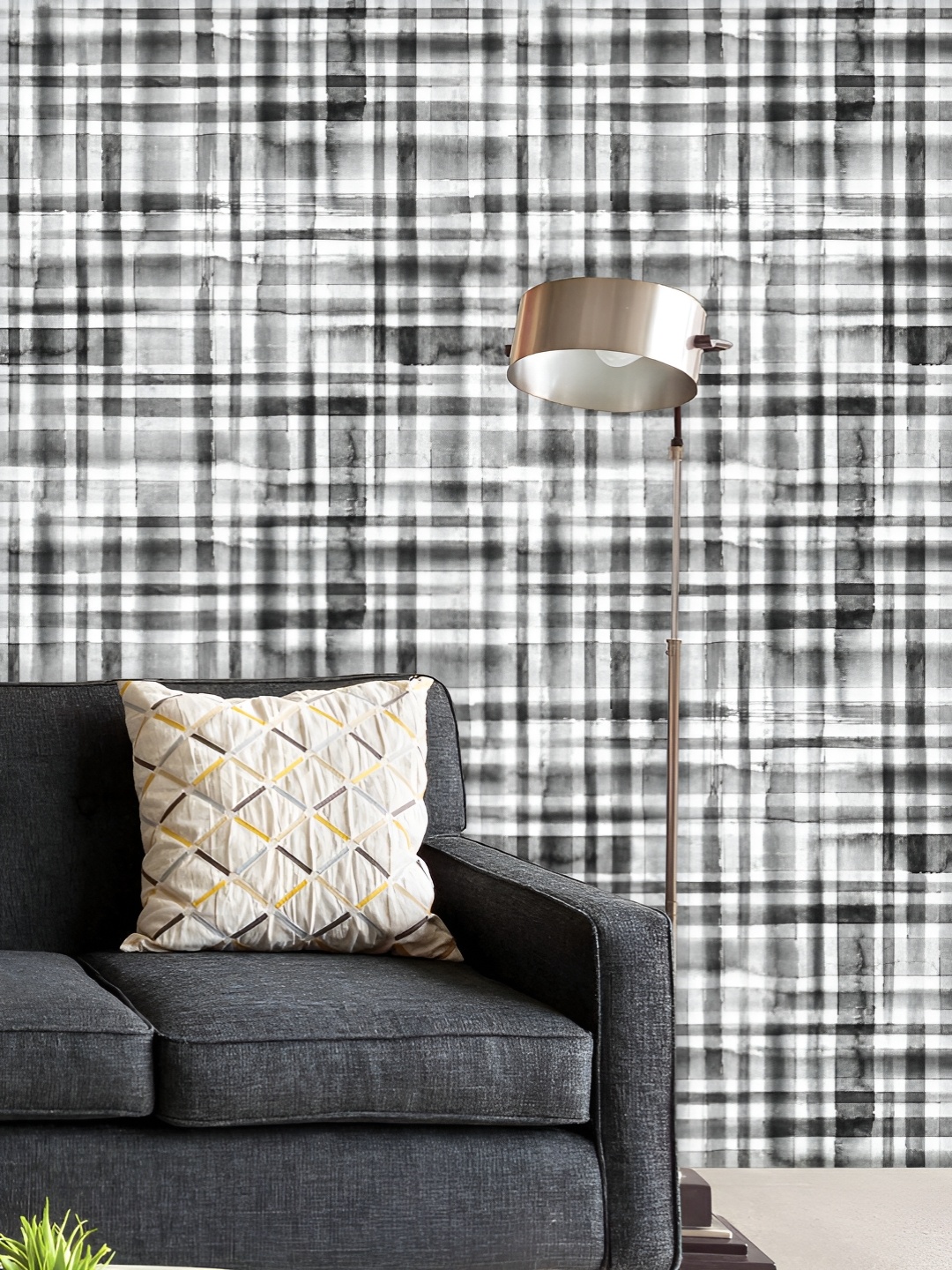 

ArtzFolio Printed UV-Resistant Anti-Bacterial Stripes Tartan Plaid Peel & Stick Wallpaper, Multi