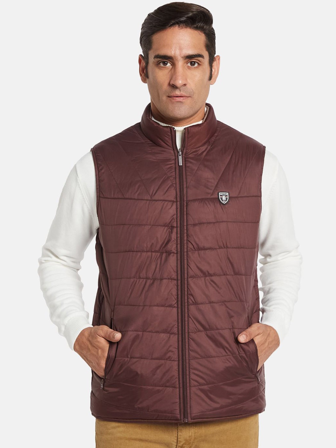 

METTLE Men Jacket, Maroon