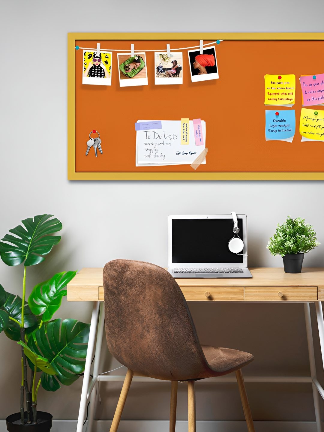 

ArtzFolio Wooden Notice Pin Board, Brown