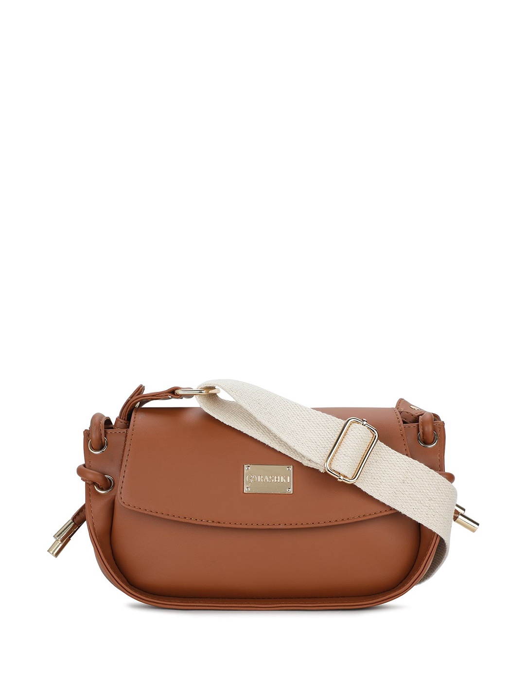 

RASHKI PU Structured Sling Bag, Tan
