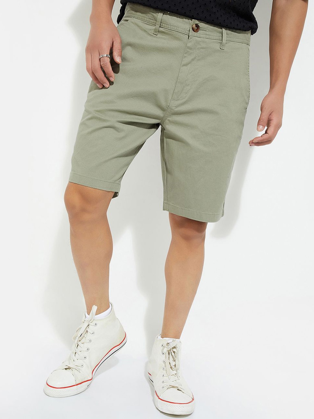 

Max URB_N Men Solid Stretch Shorts, Green