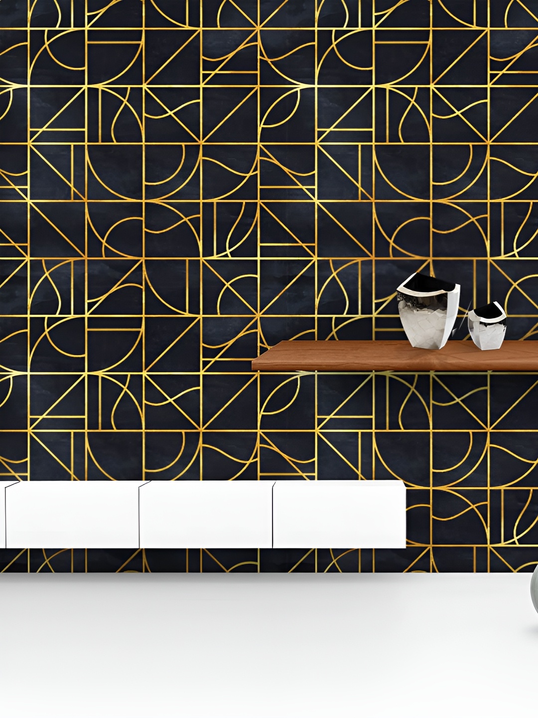 

ArtzFolio Printed UV-Resistant Anti-Bacterial Geometric Pattern Peel & Stick Wallpaper, Multi