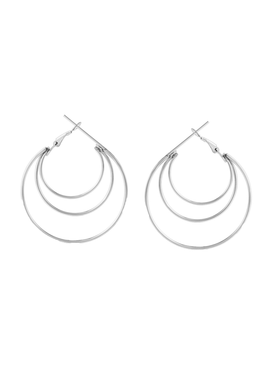

MEMOIR Silver Plated Contemporary Hoop Earrings
