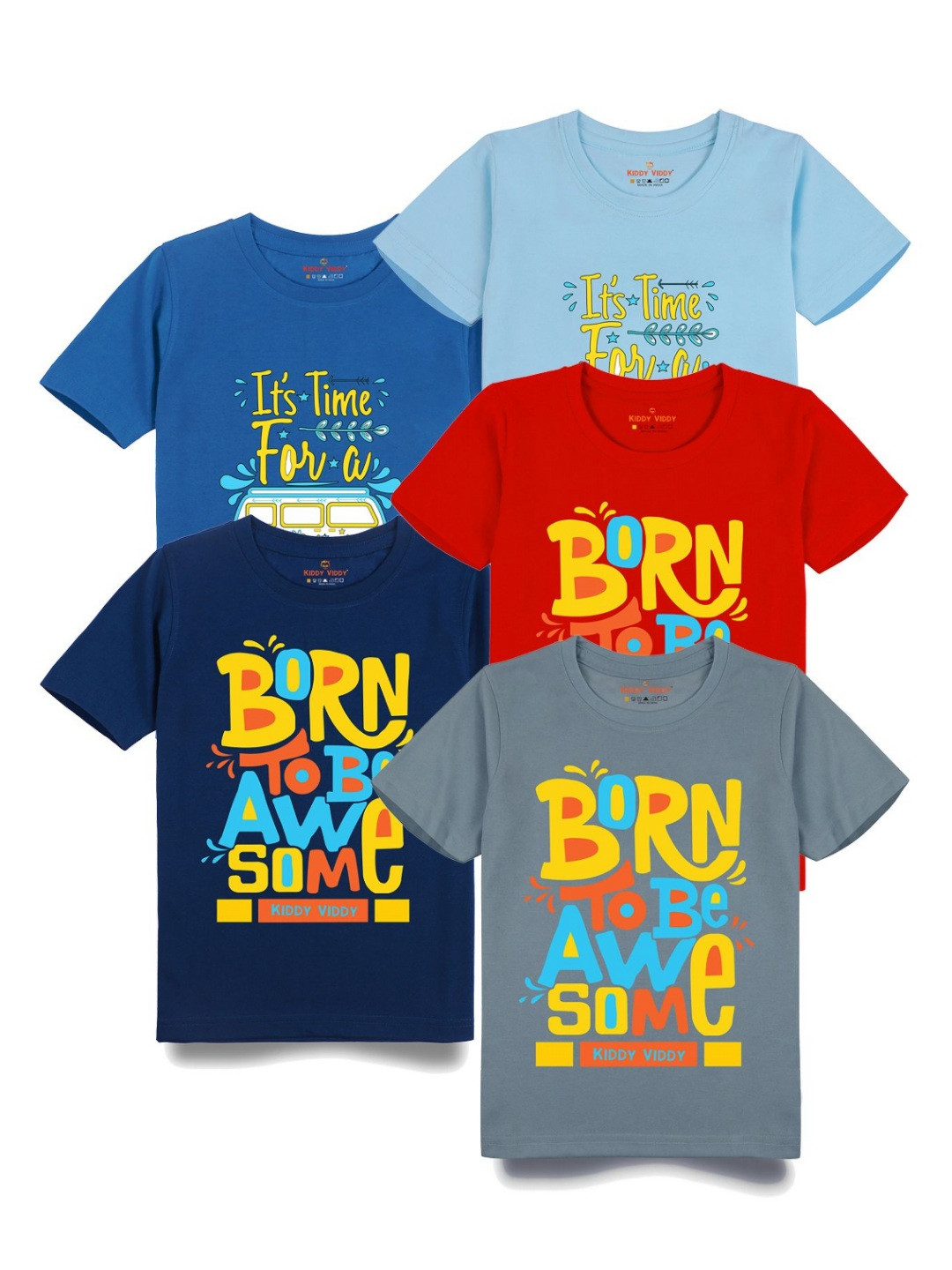 

Kiddy Viddy Boys 5 Printed T-shirt, Red