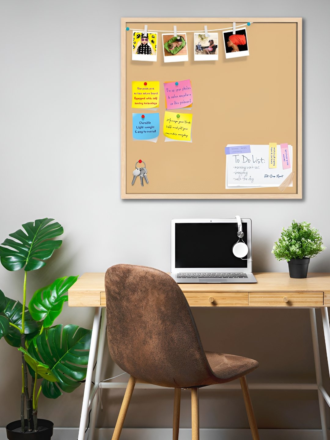 

ArtzFolio Wooden Notice Pin Board, Brown