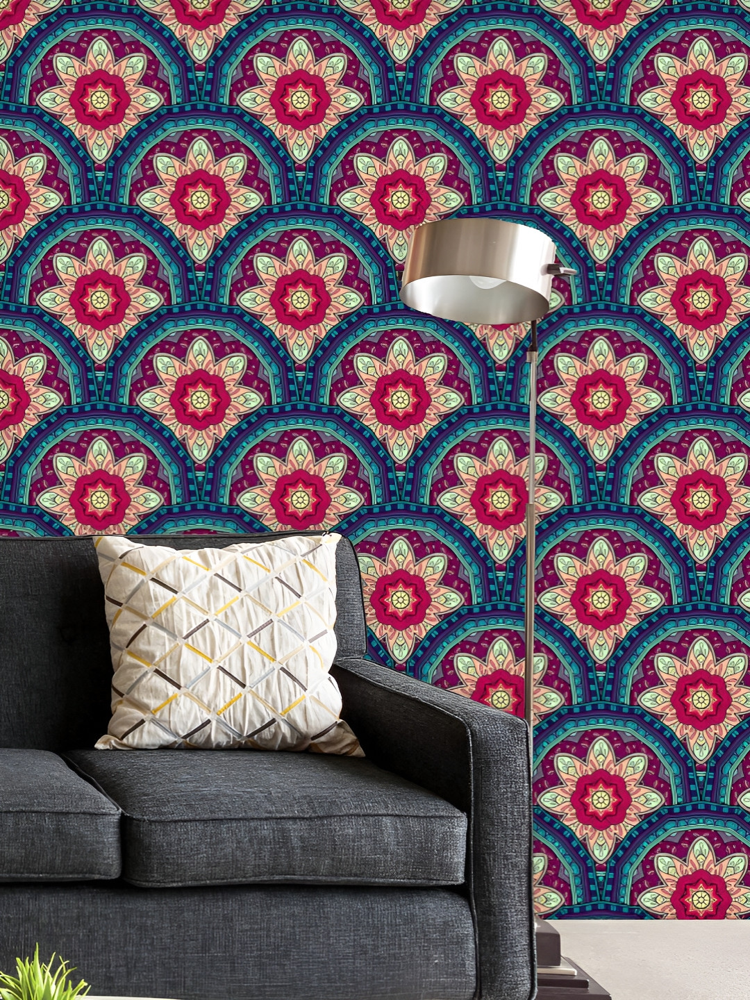 

ArtzFolio Printed UV-Resistant Anti-Bacterial Colorful Pattern Peel & Stick Wallpaper, Multi