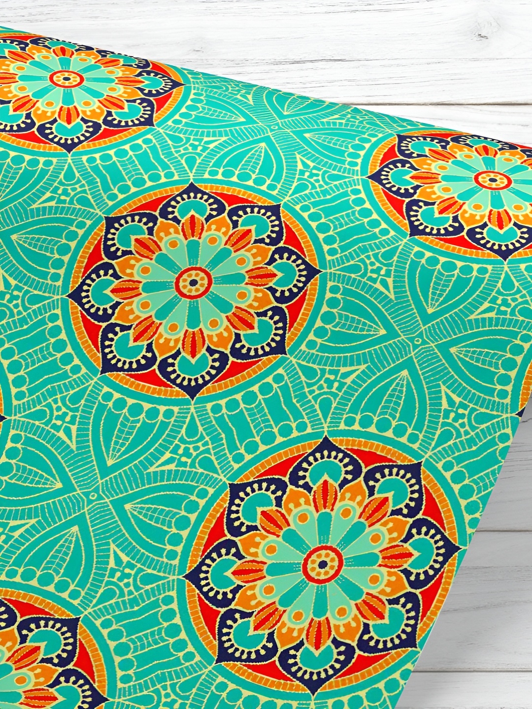 

ArtzFolio Green & Orange Colored Printed UV Resistant Wallpaper