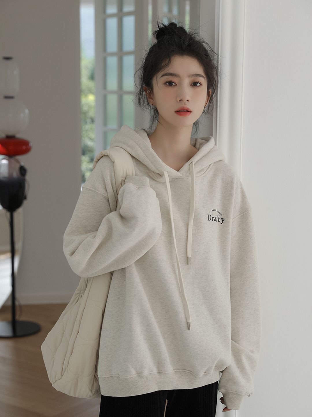 

JC Mode Women Long Sleeves Hood Regular Sweatshirt, Grey