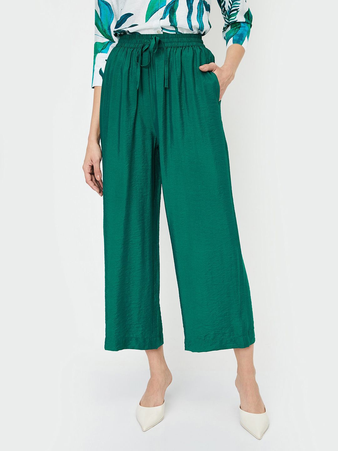 

max Women Cropped Palazzos, Green
