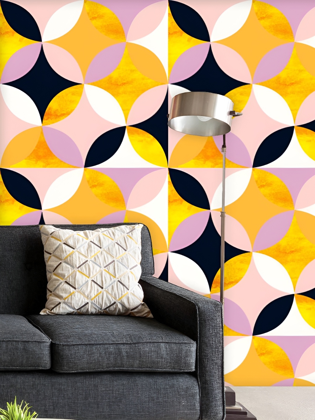 

ArtzFolio Printed UV-Resistant Anti-Bacterial Circles Pattern Peel & Stick Wallpaper, Multi