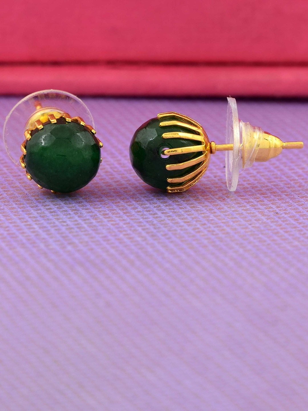

MEMOIR Gold-Plated Contemporary Stone Studded Drop Earrings