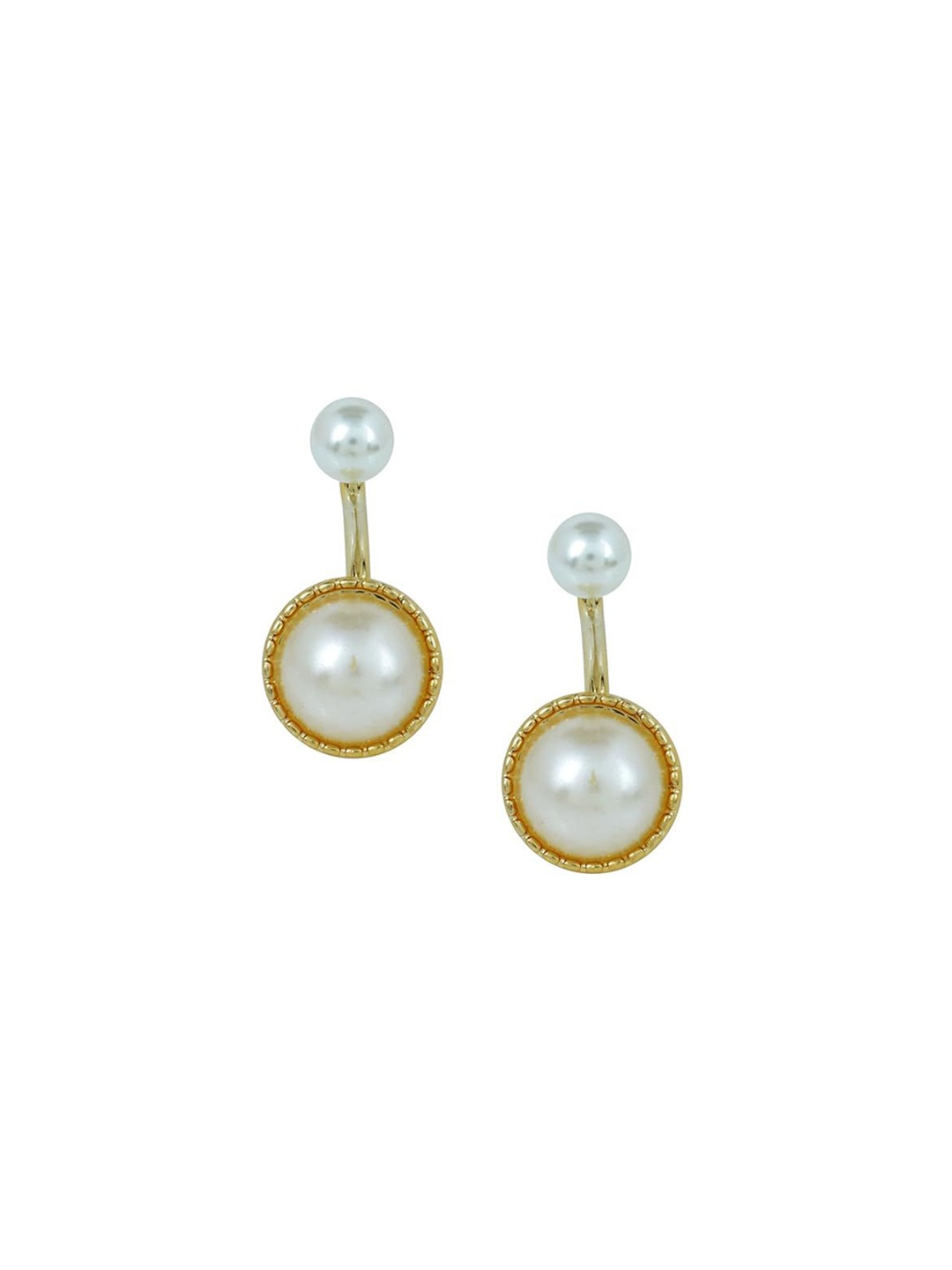 

MEMOIR Gold-Plated Contemporary Pearls Drop Earrings, White