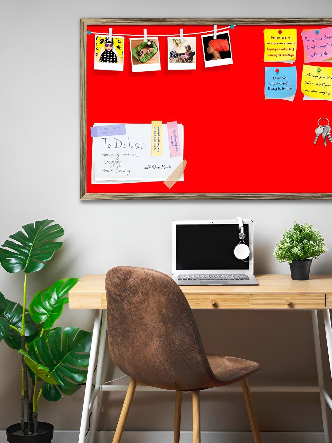 

ArtzFolio Wooden Notice Pin Board, Red