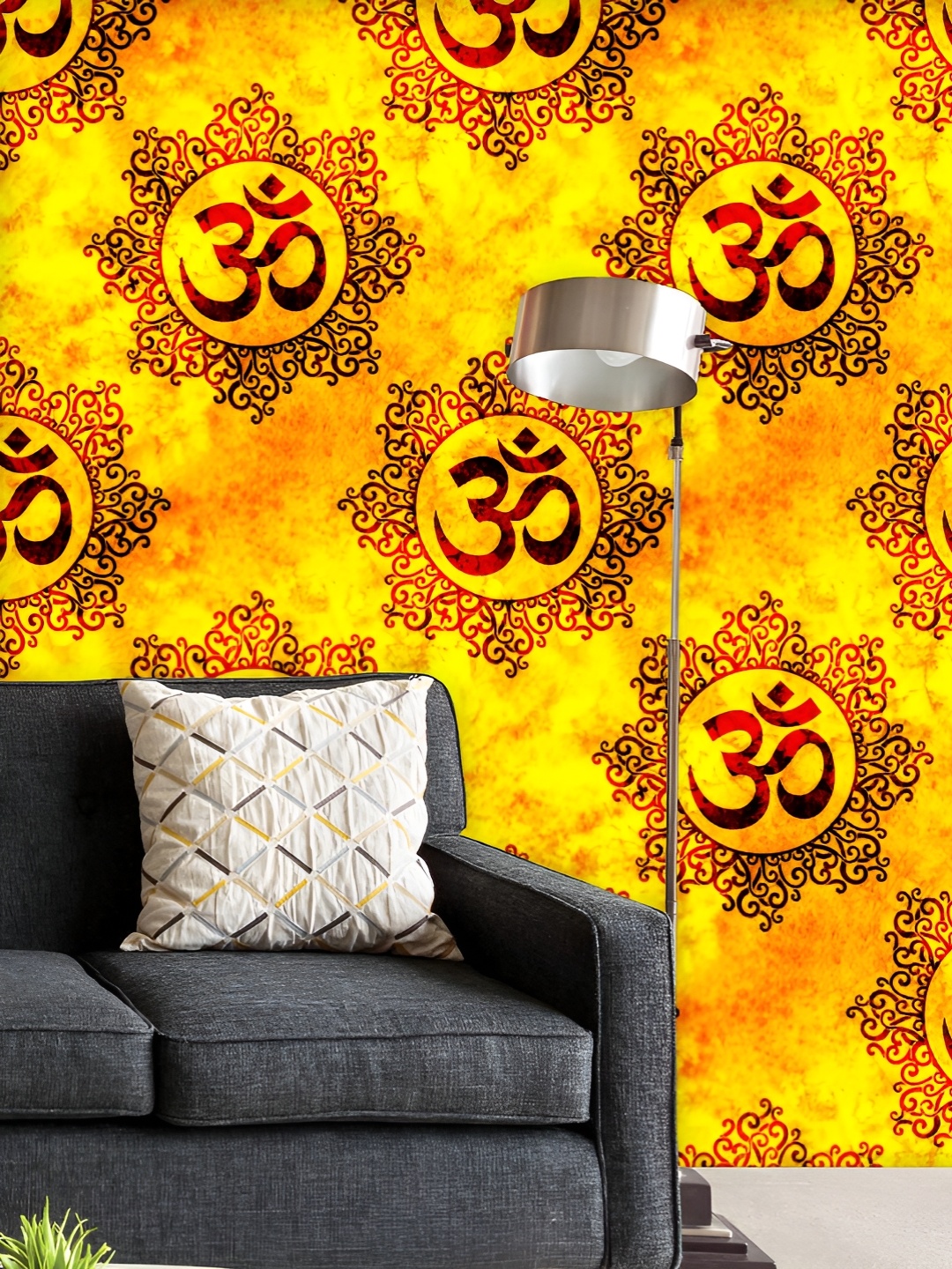 

ArtzFolio Printed UV-Resistant Anti-Bacterial Mystic Hindu Om Sign Peel & Stick Wallpaper, Multi