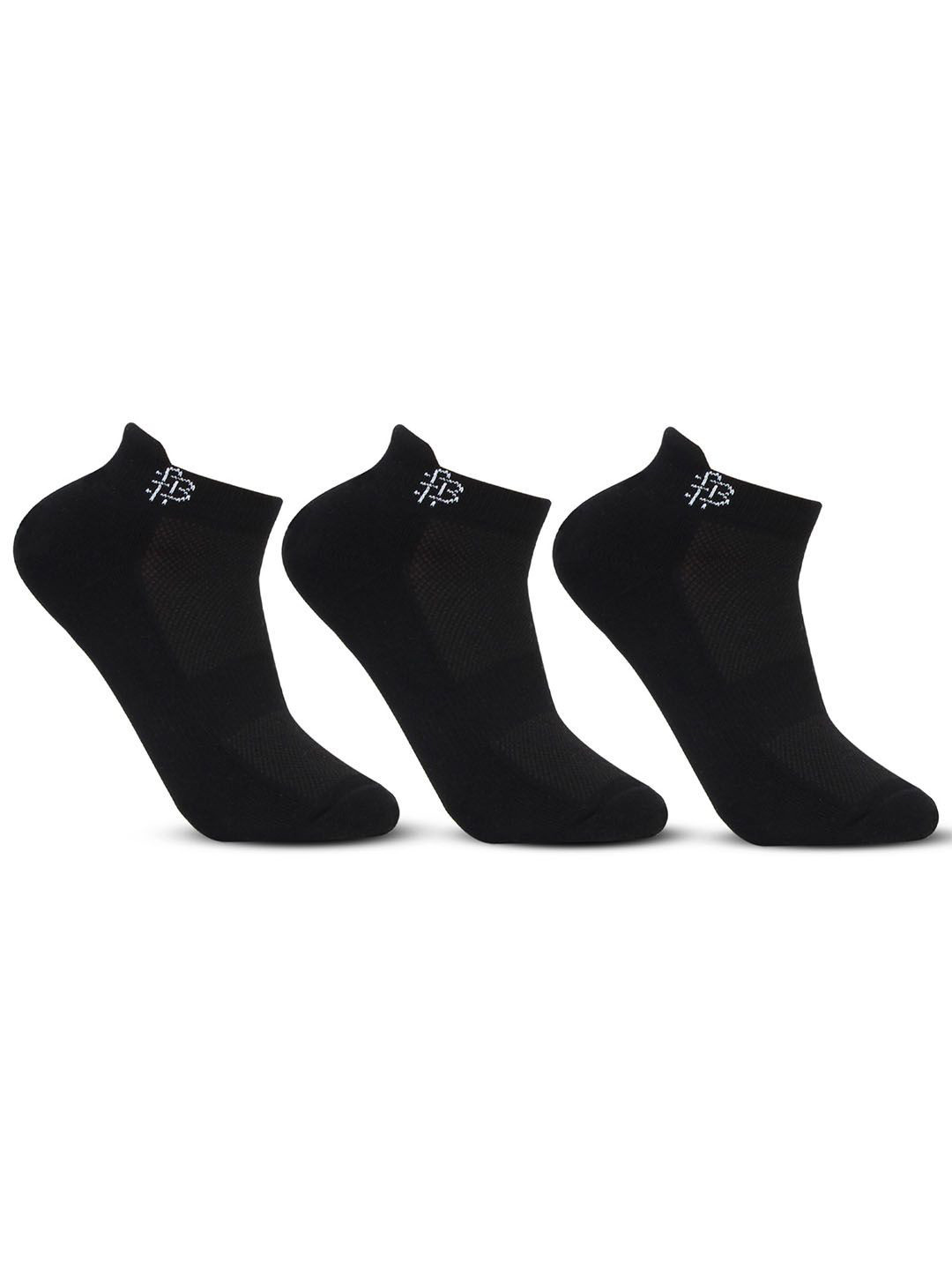 

Bonjour Men Pack Of 3 Ankle Length Socks, Black