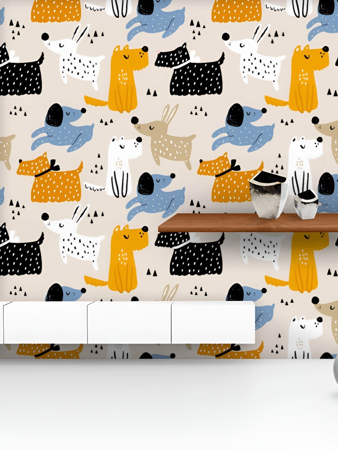 

ArtzFolio Printed UV-Resistant Anti-Bacterial Hand-Drawn Animals Peel & Stick Wallpaper, Multi