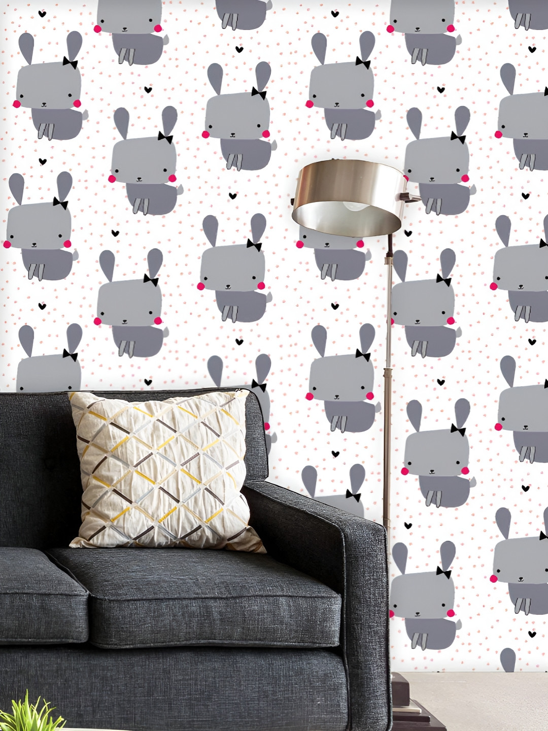 

ArtzFolio Printed UV-Resistant Anti-Bacterial Little Bunny Peel & Stick Wallpaper, Multi