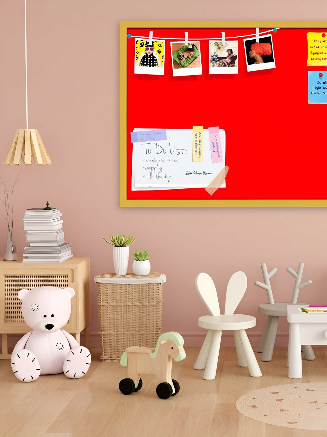 

ArtzFolio Wooden Notice Pin Board, Red