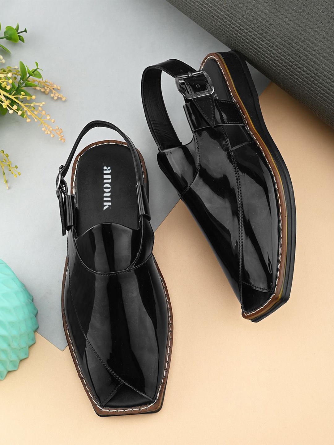 

Anouk Men Shoe-Style Sandals, Black