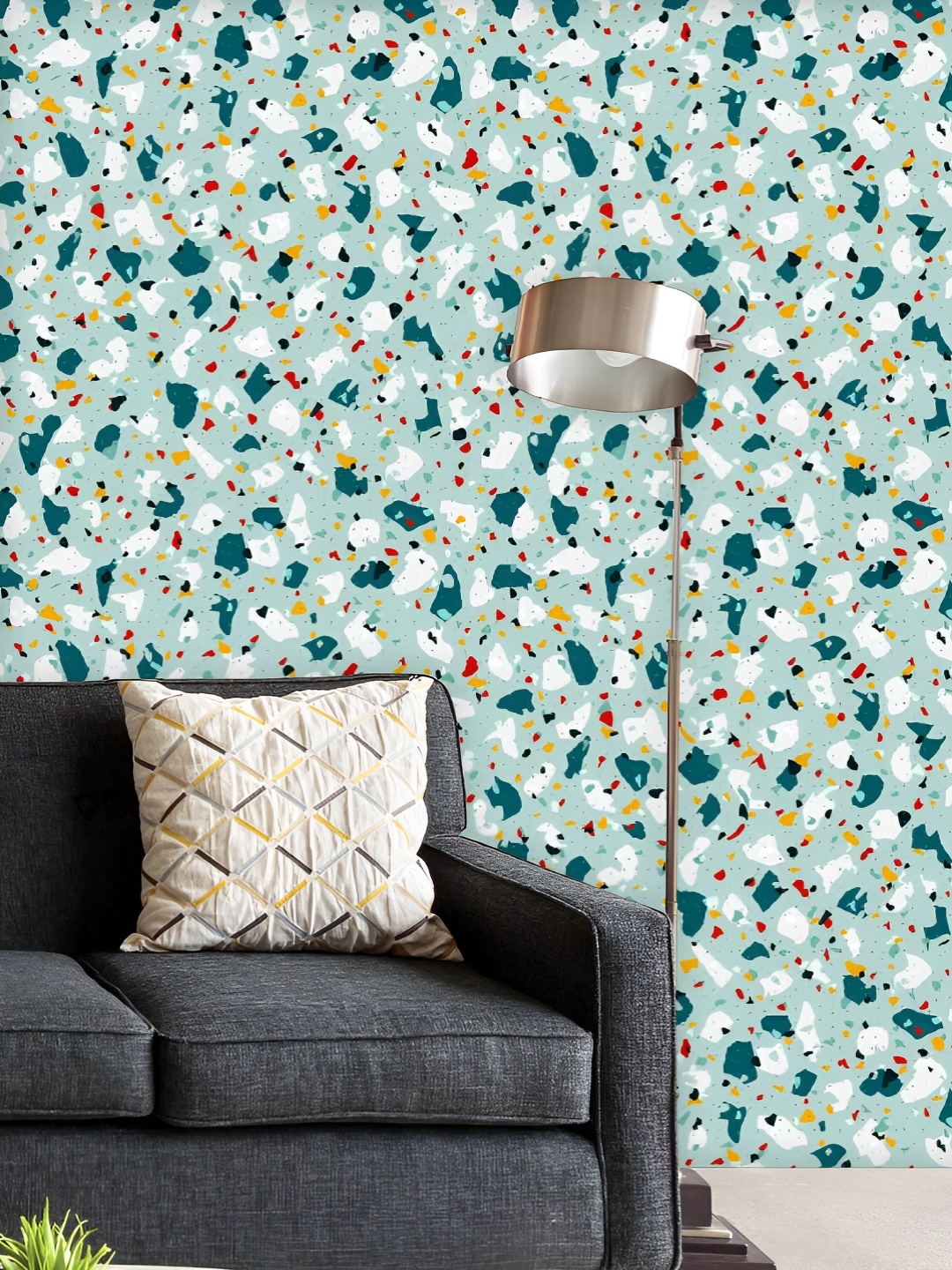 

ArtzFolio Printed UV-Resistant Anti-Bacterial Abstract Terrazzo Peel & Stick Wallpaper, Multi