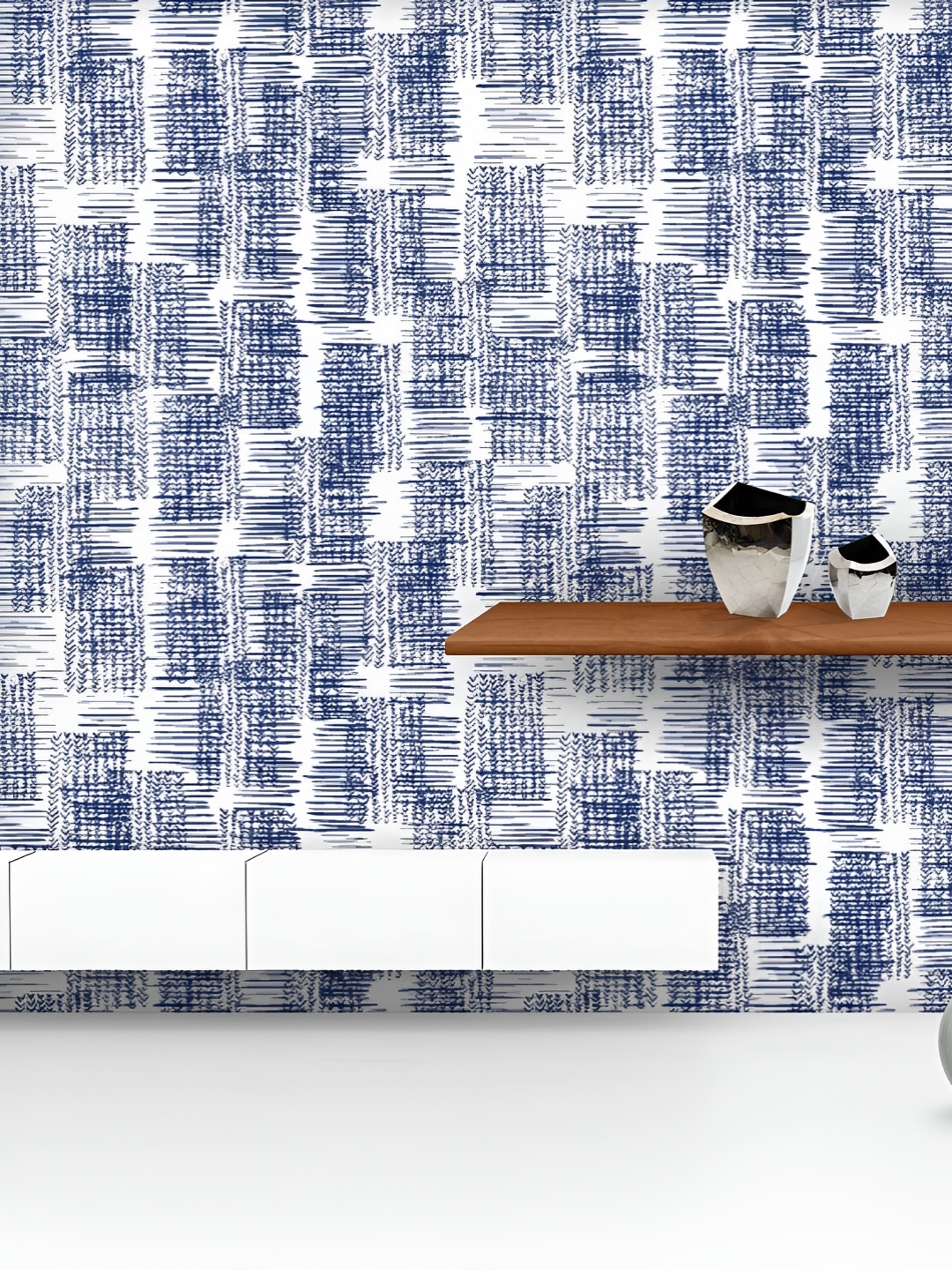 

ArtzFolio Printed UV-Resistant Anti-Bacterial Abstract Indigo Tie Dye Batik0 Peel & Stick Wallpaper, Multi
