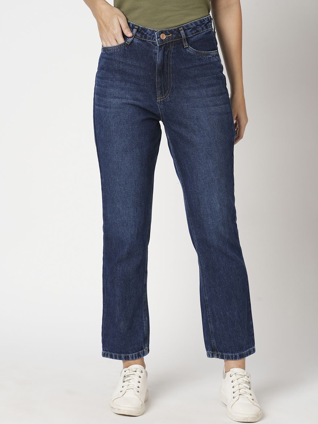 

Kraus Jeans Women Relaxed Fit High-Rise Jeans, Blue