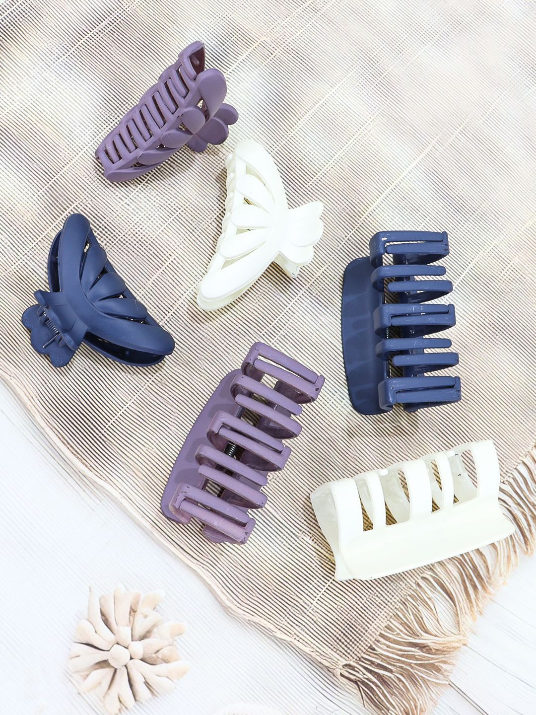 

Krelin Women Set of 6 Matte Finish Hair Claw Clip, Purple