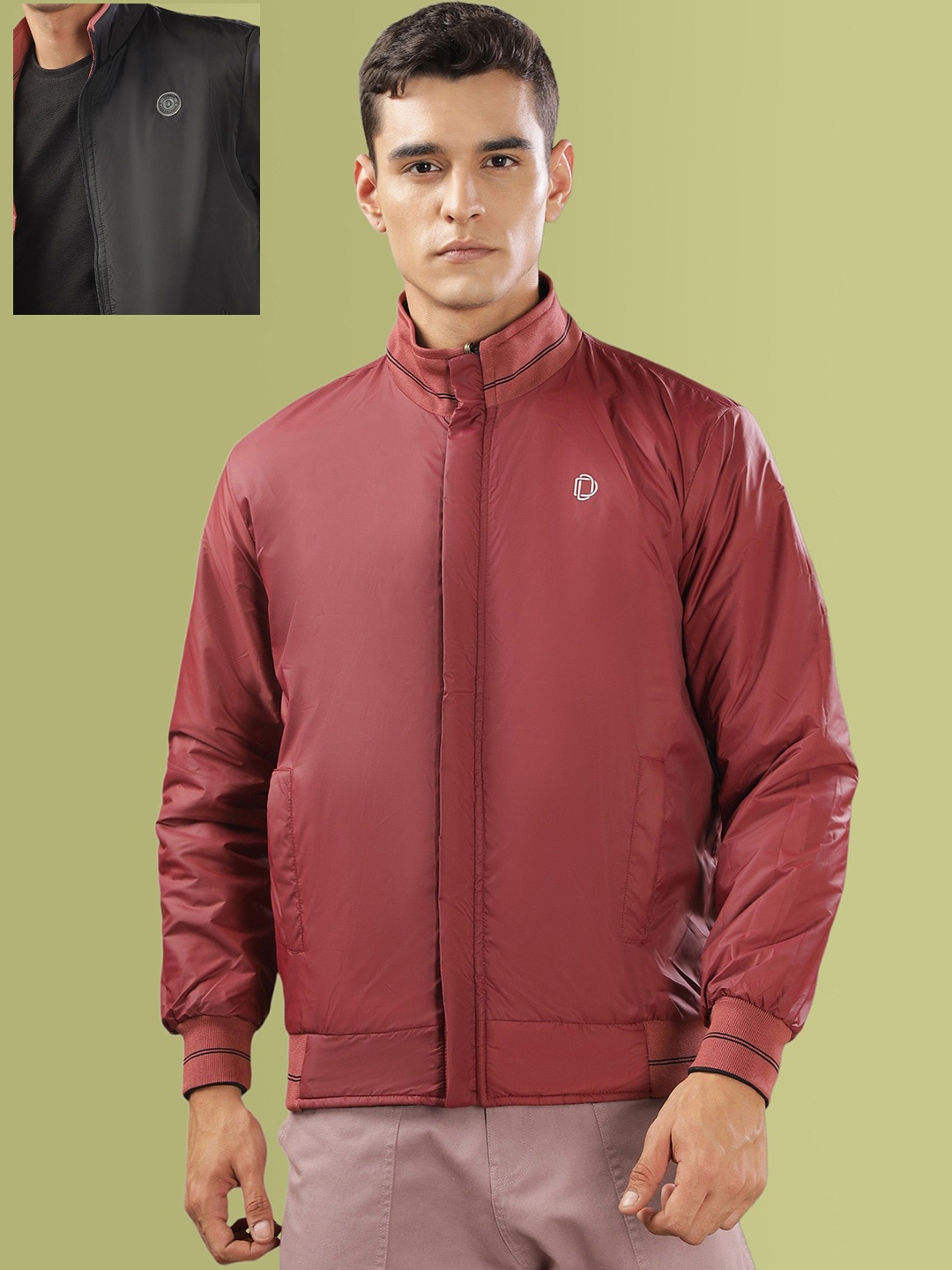 

Dollar Men Lightweight Bomber Jacket, Black