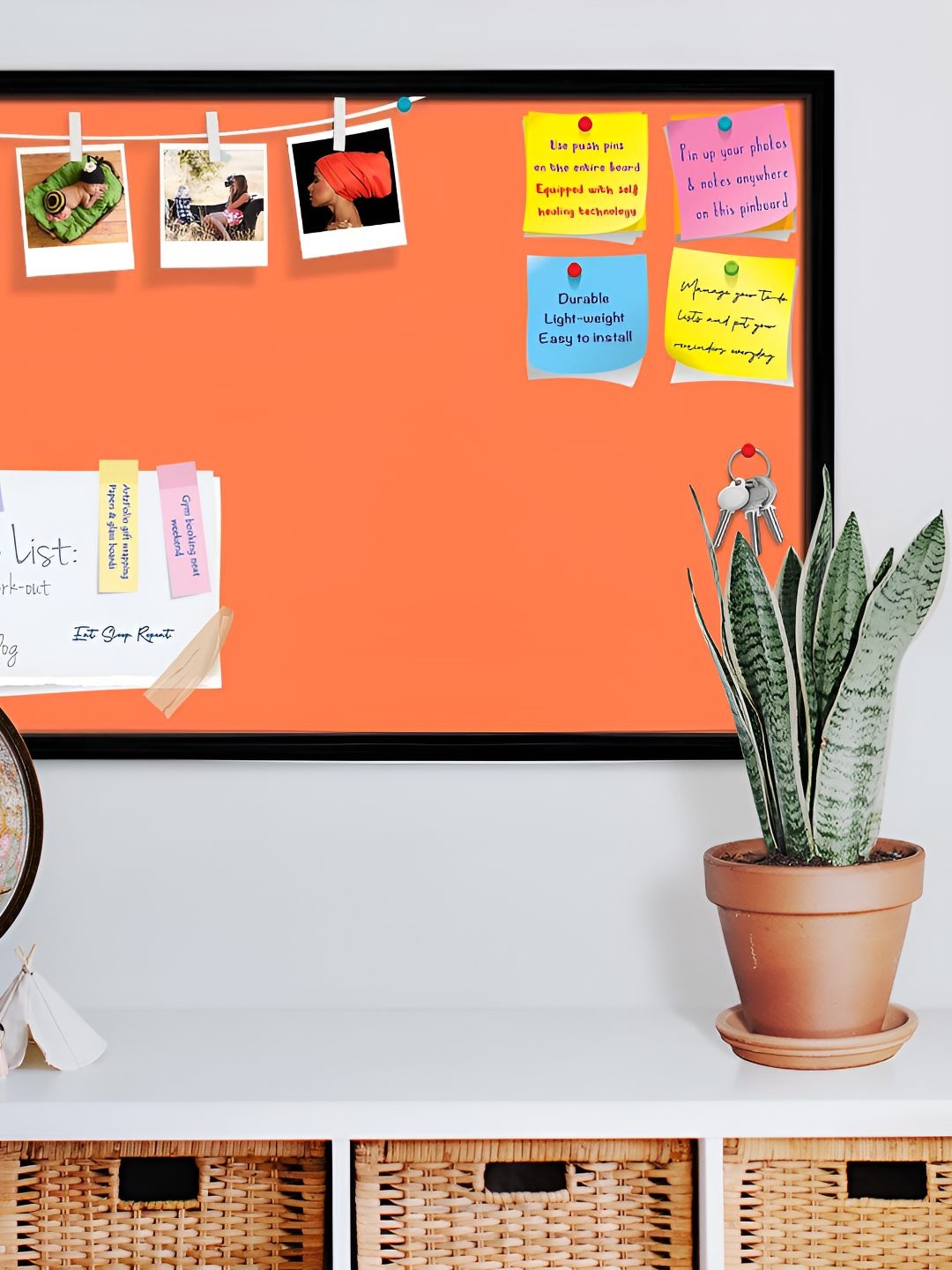 

ArtzFolio Wooden Notice Pin Board, Orange