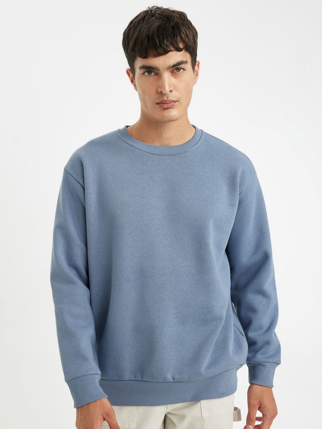 

DeFacto Men Round Neck Pullover, Blue