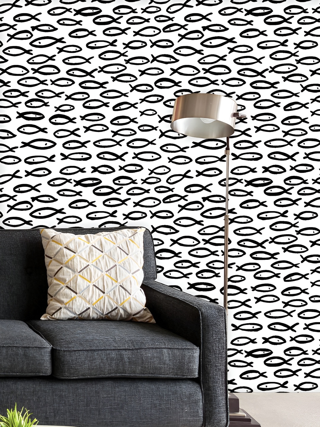 

ArtzFolio White & Black Printed UV Resistant Wallpaper