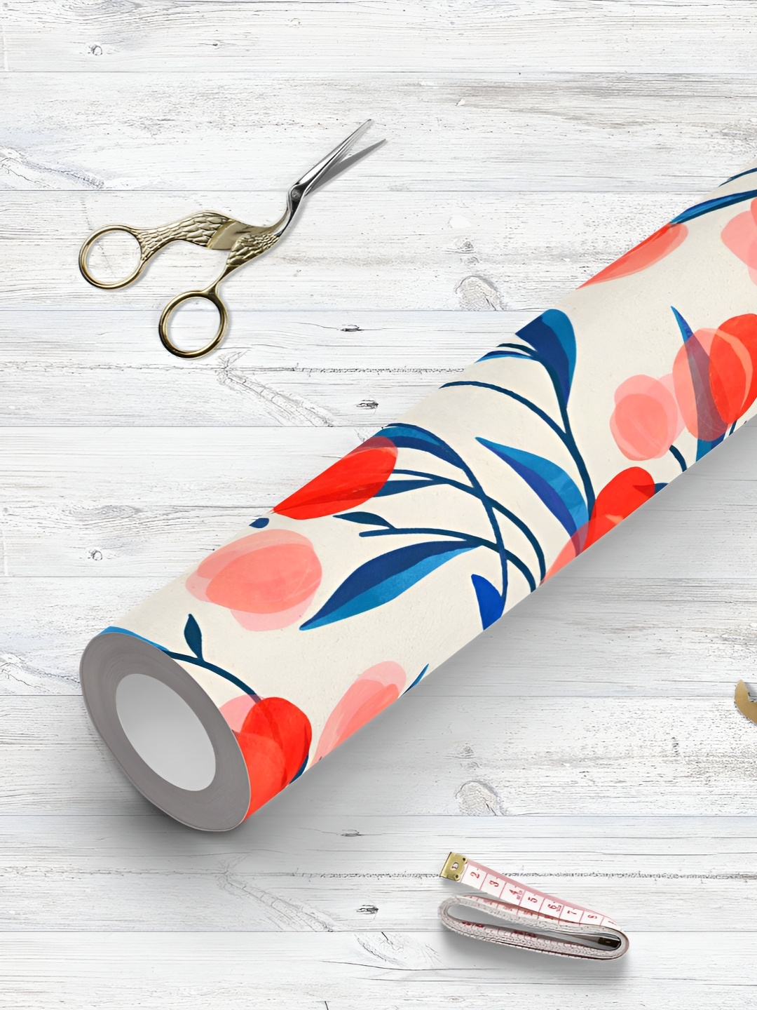 

ArtzFolio White & Orange Coloured Printed UV Resistant Wallpaper