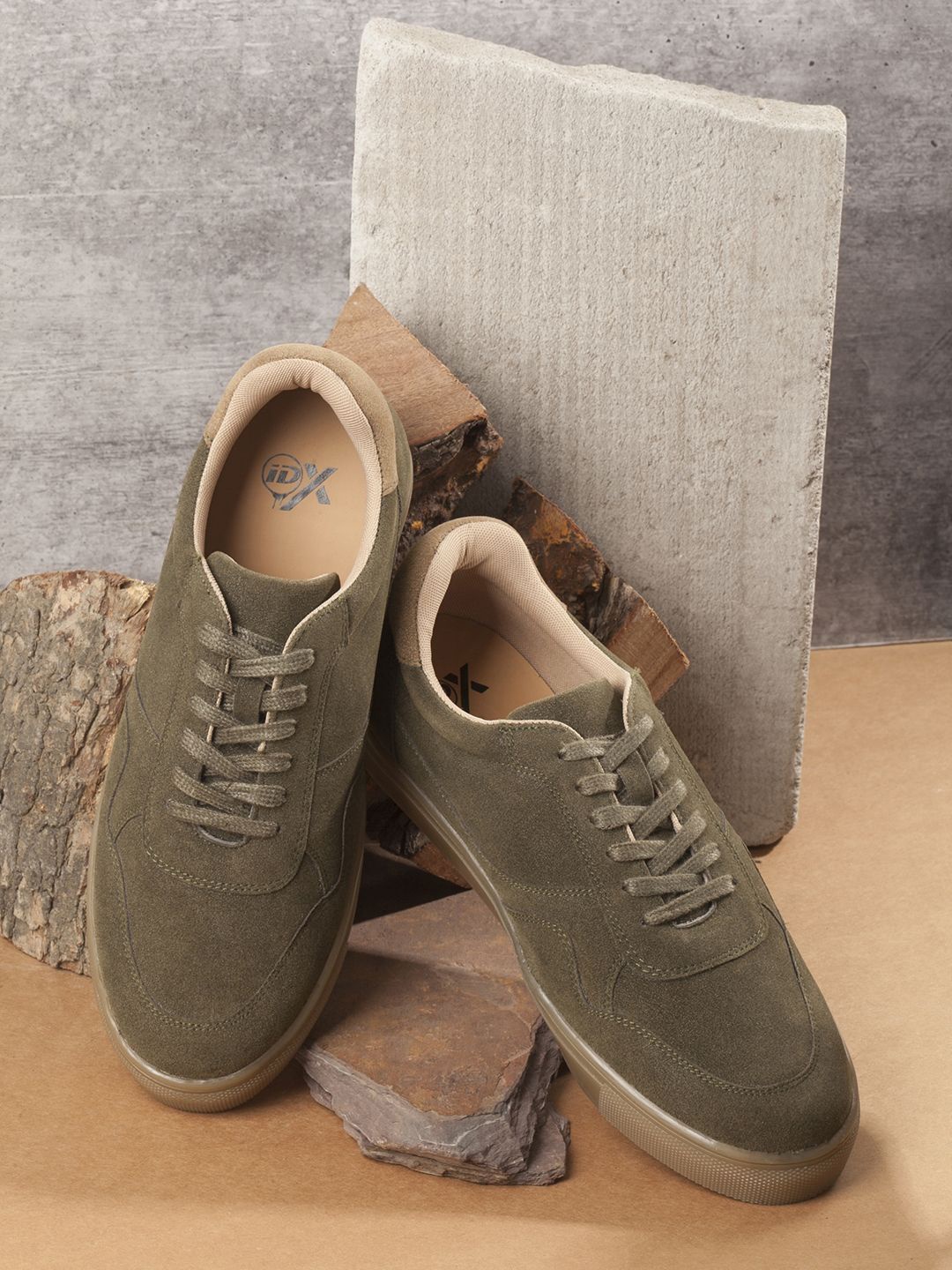 

ID Men Lace-Ups Antibacterial Sneakers, Olive