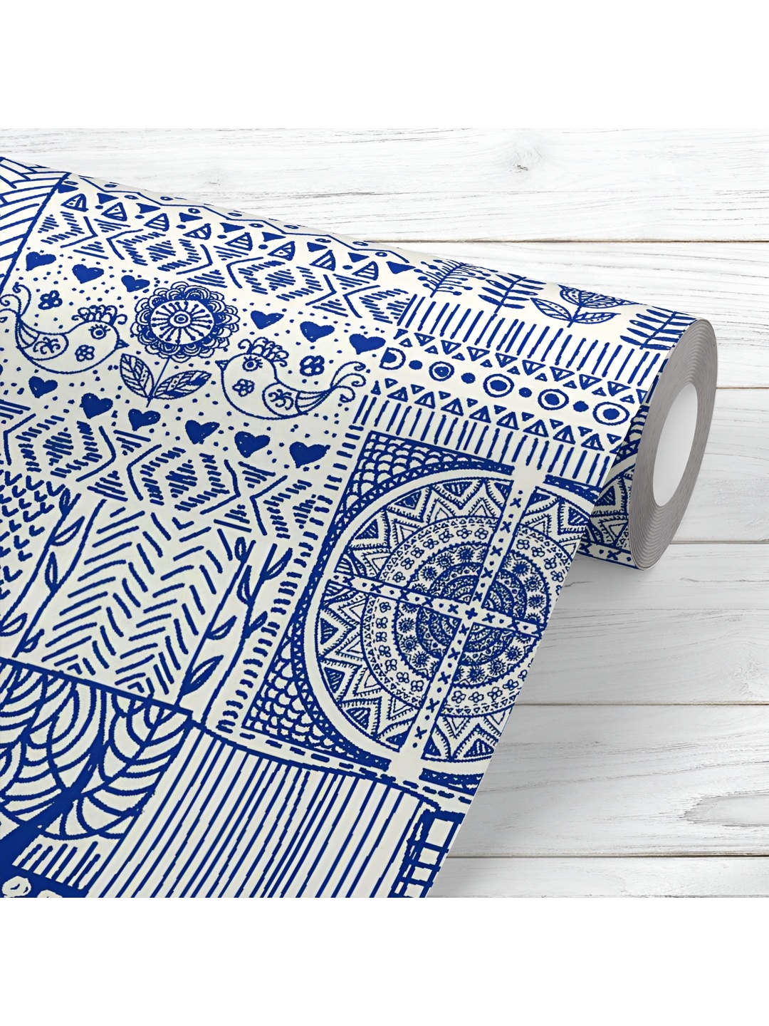

ArtzFolio White-Blue Hand Drawn Doodle Pattern Waterproof Decals and Stickers